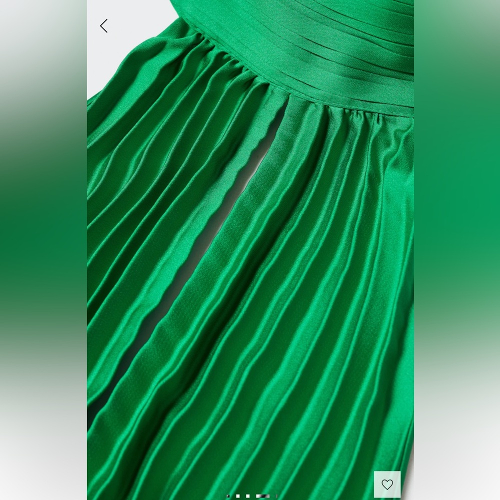 Mango Green Pleated Halter Neck Maxi Dress NWT Size Ladies US 4 - Picture 6 of 9